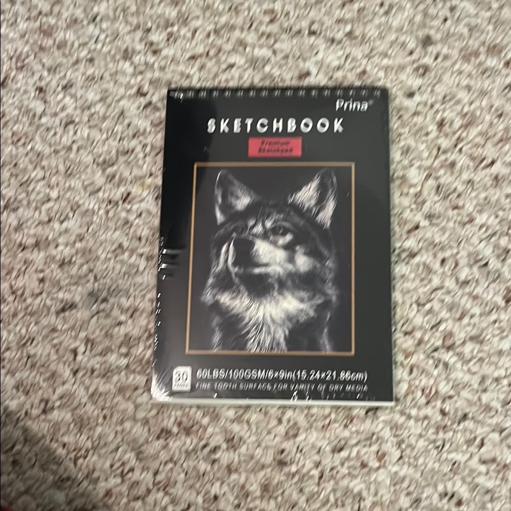 Prina Sketchbook with Wolf Design (any age sketchbook)
